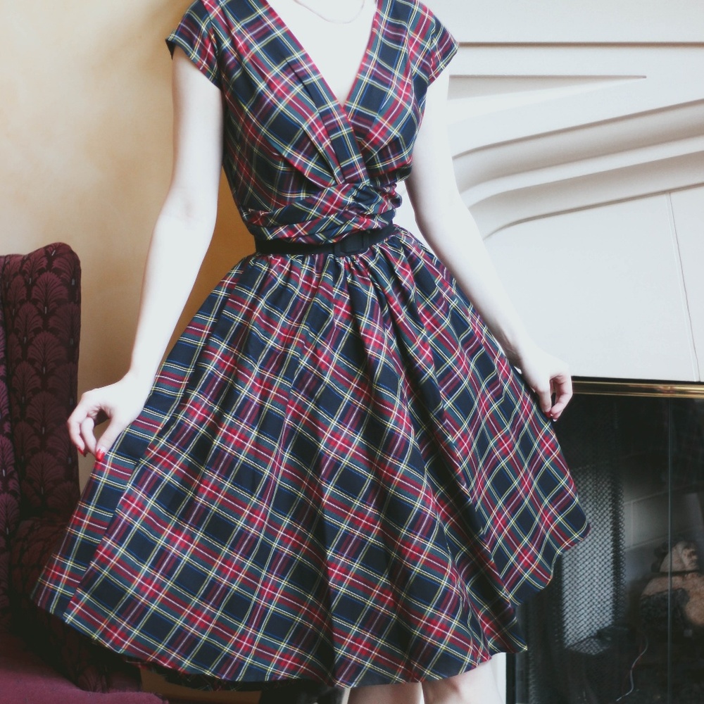 Retrolicious Plaid A-line dress